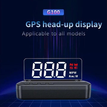 Car HUD Head up Display, G100 OBD GPS Car Electronics Projector Display, 3" Screen with Speed & Direction of Travel Information, Digital Car Speedometer Accessories For All Car/Vehicle - Imported from UK